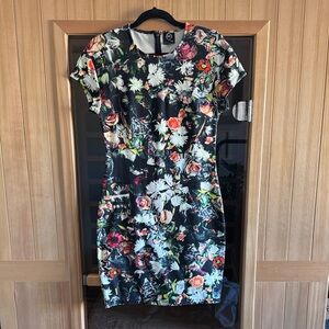 Alexander McQueen Black Floral Mini Dress